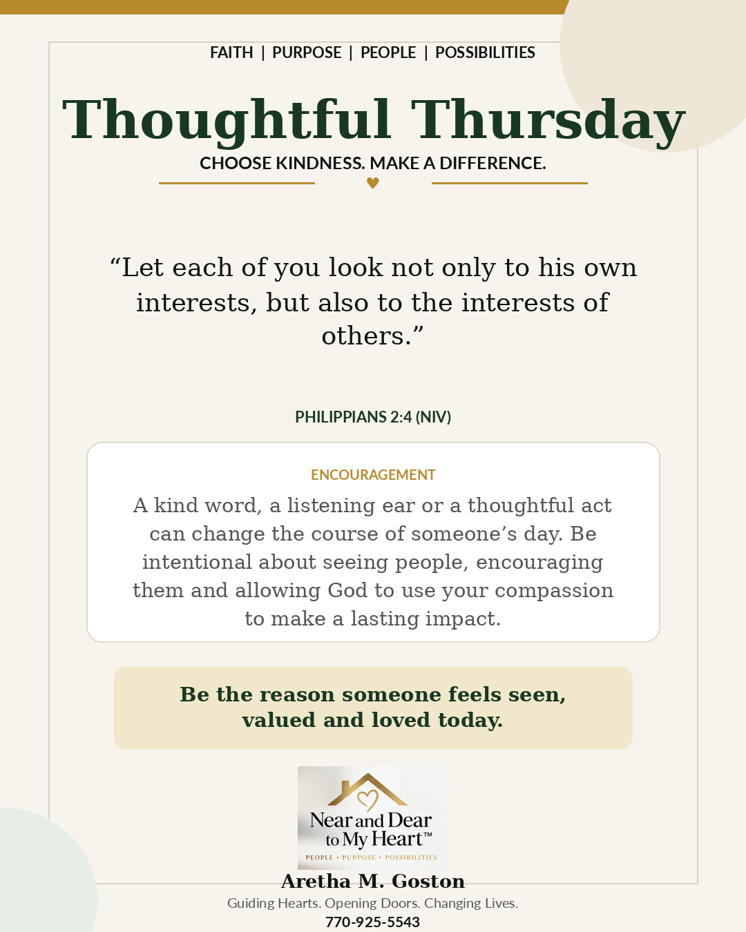 Thoughtful Thursday Scripture and encouragement graphic