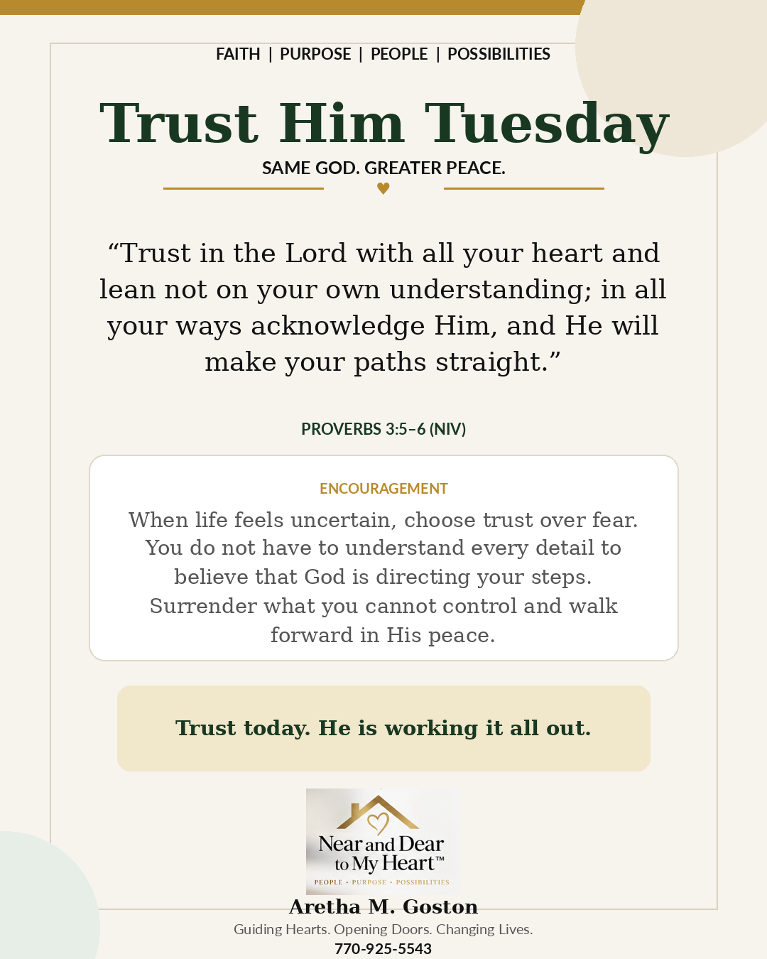Trust Him Tuesday Scripture and encouragement graphic